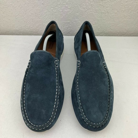 Johnston & Murphy Mens Sheepskin Dark Blue Leather Slip On Loafers Size 9.5 main image 4